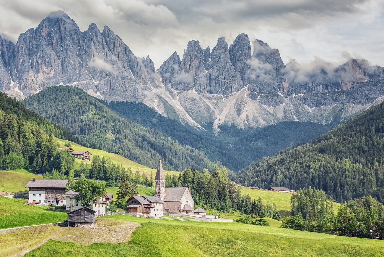 Poster Mural Dolomites Val Di Funes - Grande Taille Sur Toile Ou Métal - NEUF