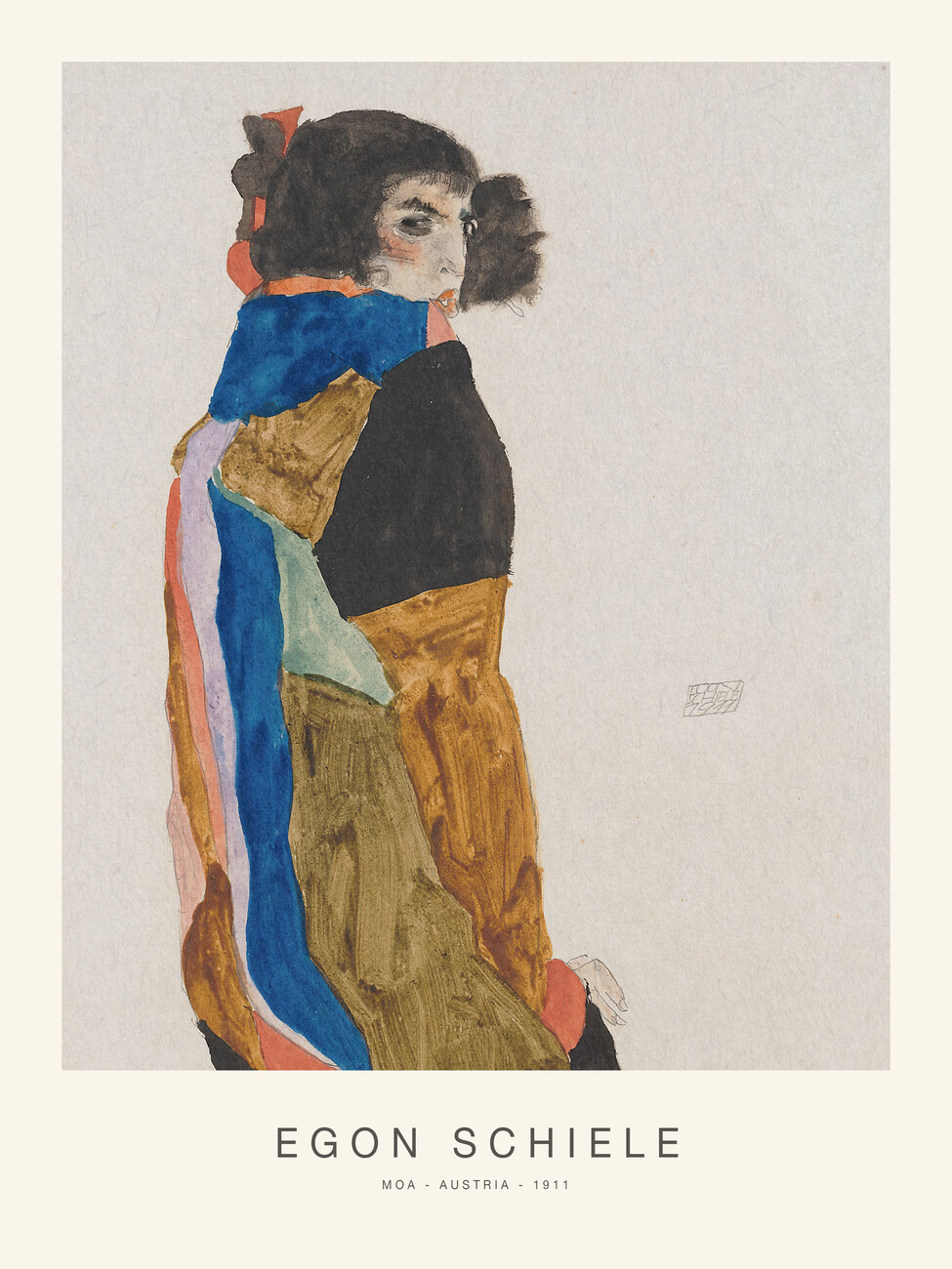 T-shirt Hommage Egon Schiele – The Radical Nude, Coton Flammé Blanc, Taille S, Femme