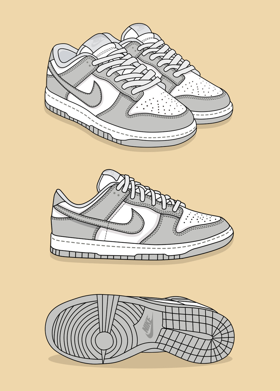 nike dunk low drawing