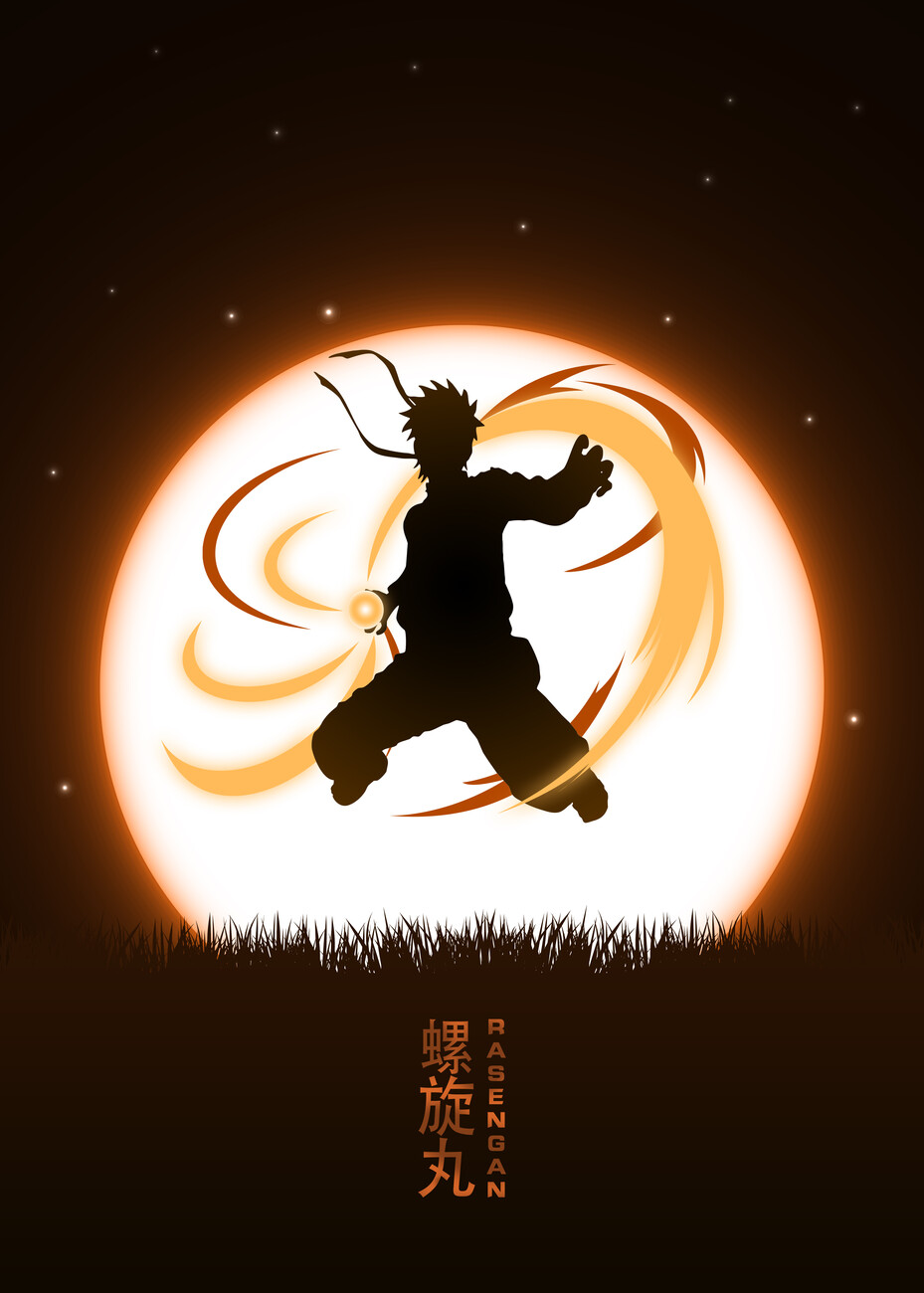 affiche murale naruto’s rasengan naruto shippuden 12x18