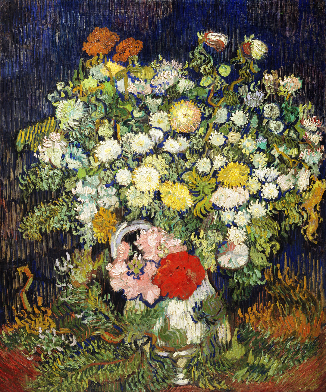 Tableau De Peinture Sur Toile, Rose Rose Bouquet De Fleurs