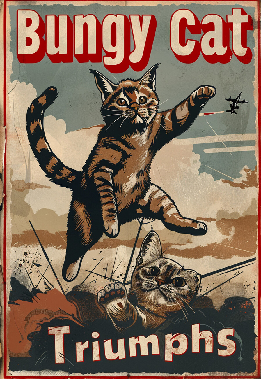 Poster vintage cat poster | Wall Art | 3+1 FREE | Abposters.com