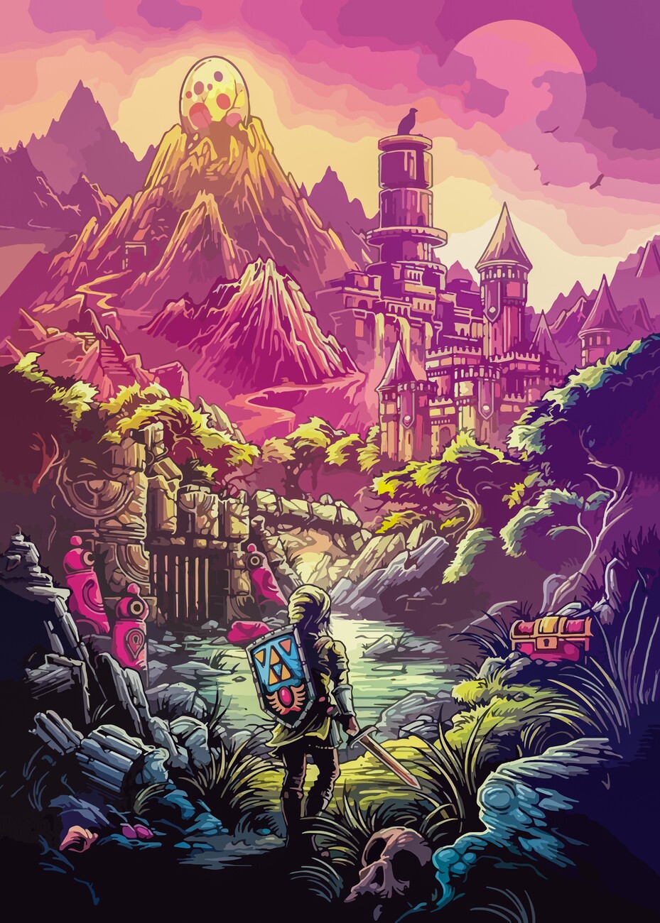 Sets The Legend of Zelda Housse De Couette 3D Imprimé Microfibre Parure De Lit Linge De Lit avec Taies D'oreiller,Zelda Ousse De Couette Avec Fermeture Éclair,pour Adultes Et Adolescents Single(135