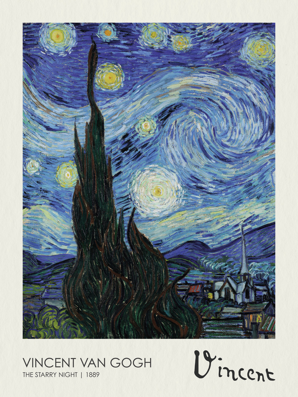 Poster The Starry night (1889), Vincent van Gogh | Wall Art | 3+1
