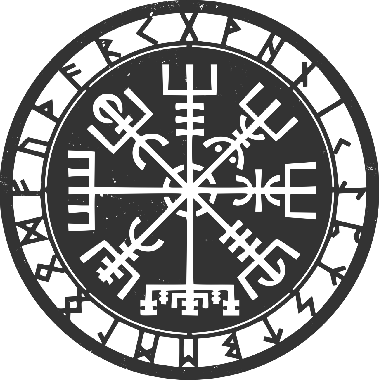 Vegvisir SVG, Runas Vikingas SVG Símbolo Nórdico Brújula Pagan