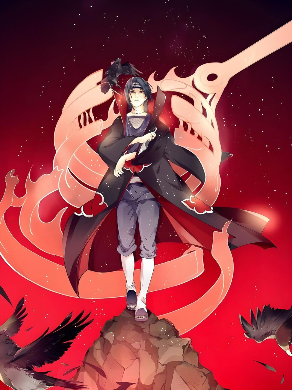 Affiche de dessin animé japonais Sasuke Itachi, peinture sur Affiche de dessin animé japonais Sasuke Itachi, peinture sur