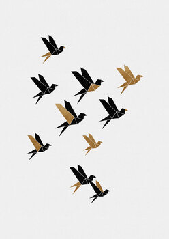 Plakat Origami Birds Collage II