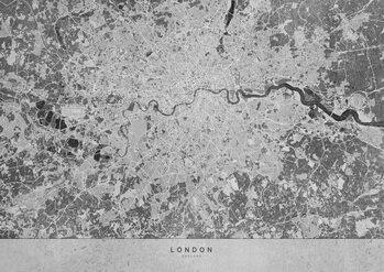 Poster Gray vintage map of London