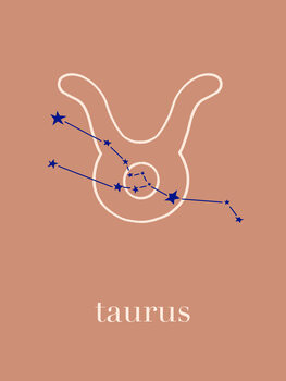 Poster Alina Buffiere - Zodiac - Taurus - Terracotta