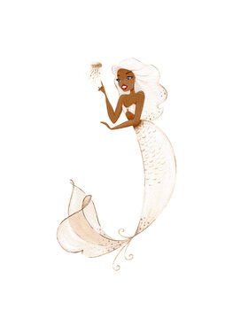 Plakát Mermaid - Champagne