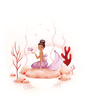 Poster Fantom Fifi Art - Mermaid - Coral