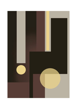 Poster Grey Brown & Yellow