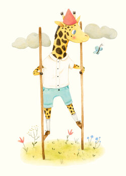 Plakát Giraffe on stilts