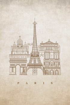 Poster Line art Paris