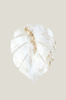 Poster White marble monstera