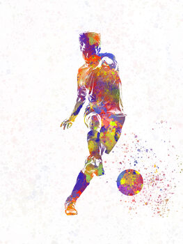 Poster soccer player in watercolor
