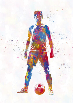 Poster Soccer player in watercolor