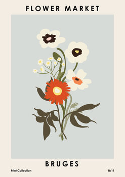 Plakát Flower Market Bruges