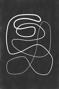 Poster White Curvy One Line Poster