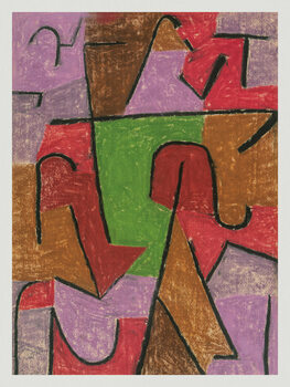 Poster Indianisch (Abstract in Purple Red & Green) - Paul Klee
