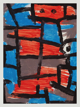 Poster The Hour Before One Night (Abstract in Red & Blue) - Paul Klee