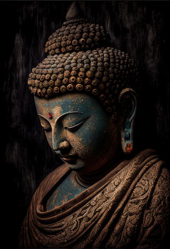 Poster Portrait of a bronze Buddha