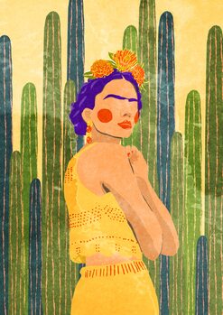 Plakat Frida and cacti