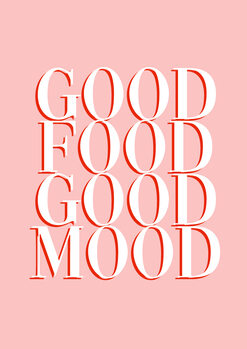 Poster Good food - pink