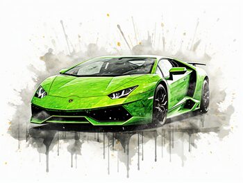 Poster Green Sport Car Lamborghini