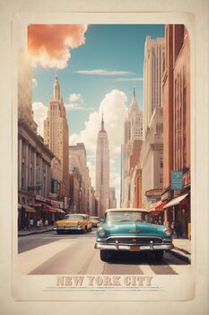 Plakat NYC Manhatten: Vintage Travel Poster