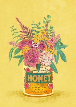Poster Flowers In a vintage Honey Can