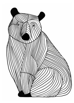 Poster Lines art Bear