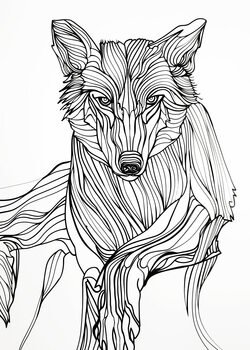 Poster Lines art Wolf