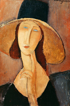 Poster Portrait of Jeanne Hebuterne in a large hat