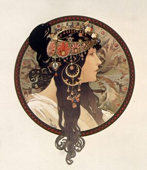 Poster Byzantine head of a brunette; Tete byzantine d'une brunette