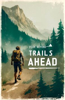 Poster Inspirational Quotes with Vintage Hiking Art