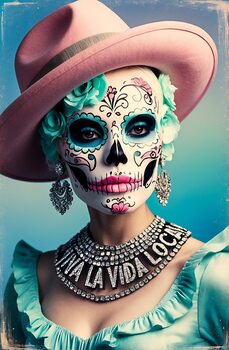 Colorful Vintage Catrina Calavera Art Collection