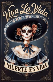 Colorful Vintage Catrina Calavera Art Collection