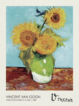 Poster Three Sunflowers in a Vase (1888)