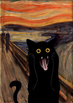 Cut Black Cat with Flower