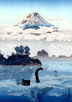 Cut Black Cat with Flower
