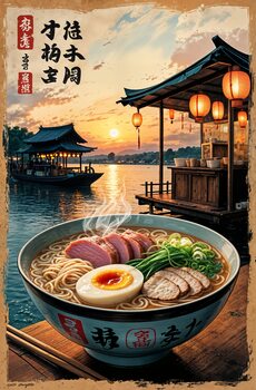 Timeless Taste Vintage-Inspired Ramen Japanese Art