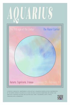 Poster Pastel Aquarius Zodiac