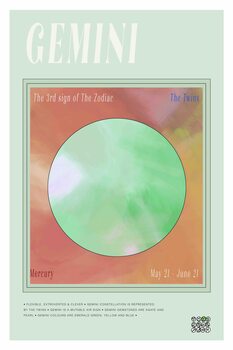 Poster Gemini Zodiac Sign