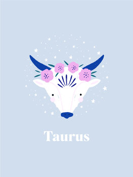 Poster Floral Taurus Zodiac