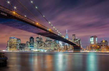 Plakát Brooklyn Bridge at Night