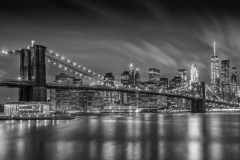 Poster BROOKLYN BRIDGE Nightly Impressions | Monochrome