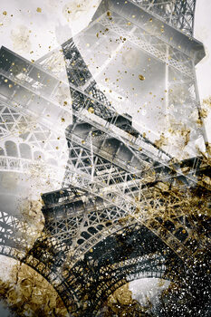 Poster Eiffel Tower | Vintage gold