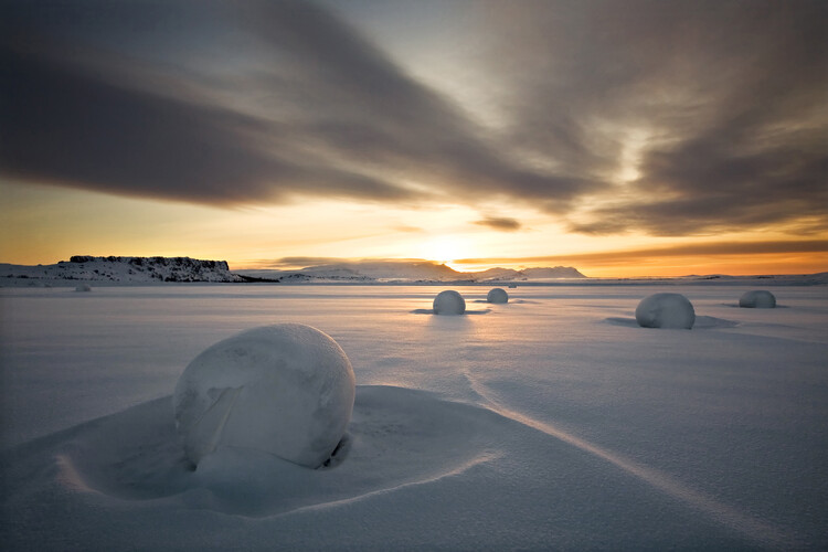Bild auf Leinwand Snow bales