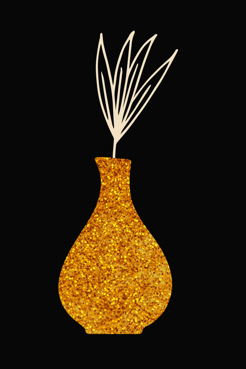 Canvas Print golden vase